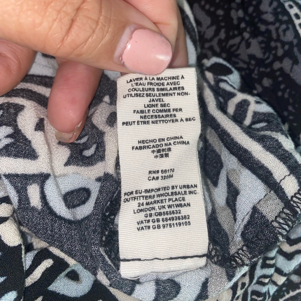 Free People OB565632 Tegan Border Printed Mini Dress in Black Size 4 - Picture 13 of 14